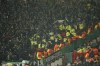 Betis supporters scuffle with police during the Europa League round of 16 first leg soccer match between Manchester United and Real Betis at the Old Trafford stadium in Manchester, Thursday, March 9, 2023. (AP Photo/Dave Thompson)