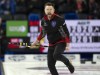 Ontario skip Mike McEwan celebrates after defeating Alberta’s Kevin Koe in playoff action at the 2023 Tim Hortons Brier in London, Ont. on Friday March 10, 2023. THE CANADIAN PRESS/Frank Gunn
