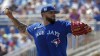 Toronto Blue Jays starting pitcher Alek Manoah delivers to the Minnesota Twins during the first inning of a spring training baseball game Wednesday, March 8, 2023, in Dunedin, Fla. Manoah has had his contract renewed by the Toronto Blue Jays on Saturday and 14 other players, including all-star catcher Alejandro Kirk, agreed to new contracts. THE CANADIAN PRESS/AP-Chris O'Meara