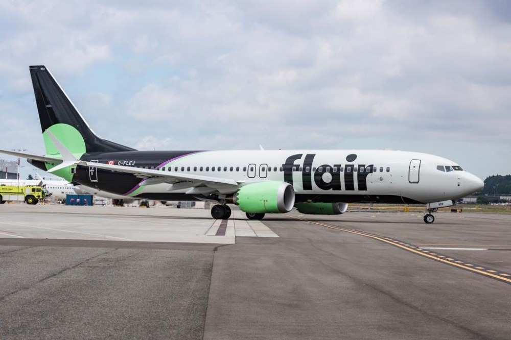 A Flair Airlines plane is shown in this undated handout photo at the at the Fort Lauderdale airport. THE CANADIAN PRESS/HO-Fair Airlines
* MANDATORY CREDIT *