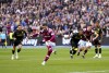 West Ham United's Said Benrahma scores his side's first goal of the game from the penalty spot , during the English Premier League soccer match between West Ham United and Aston Villa at the London Stadium, London. Sunday, March 12, 2023. (John Walton/ PA via AP)