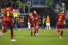 Roma's Paulo Dybala, left, celebrates with Roma's Nemanja Matic after scoring his side's 2nd goal during a Serie A soccer match between Roma and Sassuolo, at Rome's Olympic stadium, Sunday, March 12, 2023. (AP Photo/Alessandra Tarantino)