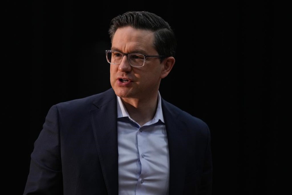 Conservative Leader Pierre Poilievre steps away from the microphone after an announcement and news conference, in New Westminster, B.C., on Tuesday, March 14, 2023. Poilievre says that if he became prime minister, he would sue pharmaceutical companies as a way to fund drug treatment — but he won't say what he would do about supervised consumption sites. THE CANADIAN PRESS/Darryl Dyck