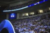 Porto fans hold up their scarves during the Champions League round of 16, 2nd leg, soccer match between FC Porto and Inter Milan at the Dragao stadium in Porto, Portugal, Tuesday, March 14, 2023. (AP Photo/Luis Vieira)