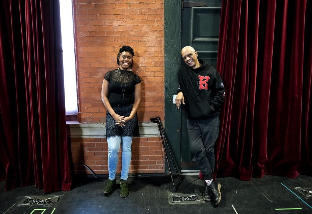 Kanika Ambrose, left, and Philip Akin, pose for a photograph in Toronto on Wednesday, March 8, 2023. The Tapestry Opera and Obsidian Theatre's opera featuring an all-black cast, which is a first for Canadian Opera, and the BIPOC representation in Canadian opera. THE CANADIAN PRESS/Nathan Denette