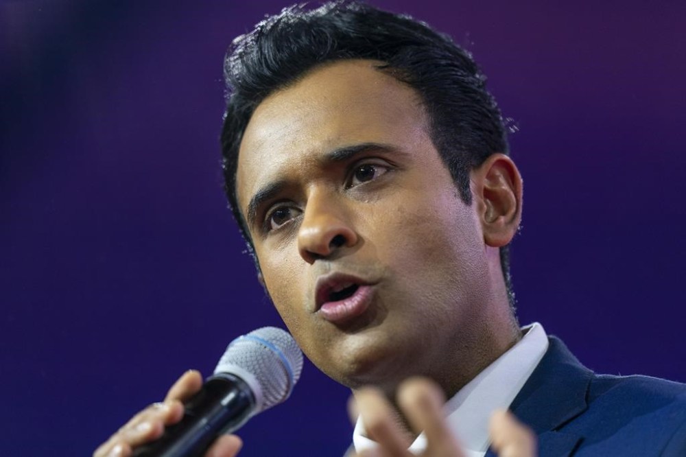 FILE - Vivek Ramaswamy speaks at the Conservative Political Action Conference, CPAC 2023, March 3, 2023, at National Harbor in Oxon Hill, Md. On Saturday, March 18, in North Charleston, Palmetto Family, which lobbies for what it considers to be “biblical values,