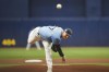 Tampa Bay Rays starting pitcher Drew Rasmussen throws in the first inning of a spring training baseball game against the Toronto Blue Jays in St. Petersburg, Fla., Sunday, March 19, 2023. THE CANADIAN PRESS/AP/Gerald Herbert