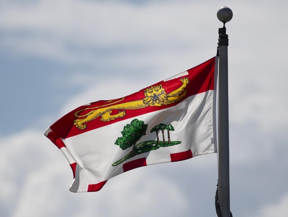 Prince Edward Island's provincial flag flies on a flag pole in Ottawa, Tuesday June 30, 2020. THE CANADIAN PRESS/Adrian Wyld