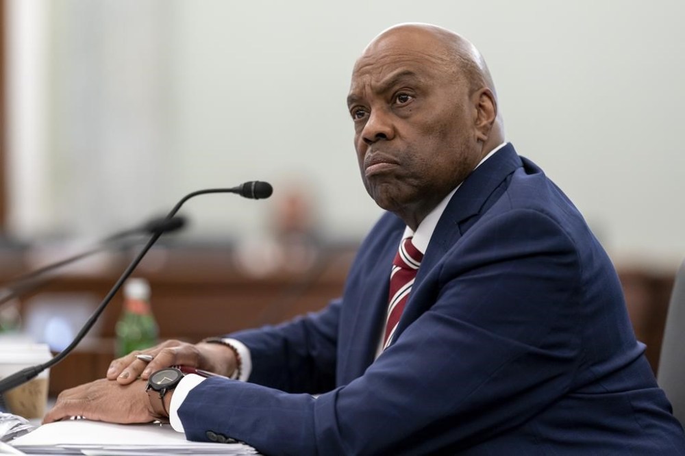 FILE - Phillip Washington, the nominee to become administrator of the Federal Aviation Administration, testifies before the Senate Commerce, Science and Transportation Committee at the Capitol in Washington, March 1, 2023. A vote on President Joe Biden's choice to run the Federal Aviation Administration, Denver International Airport CEO Washington, was delayed indefinitely Wednesday, March 22, in the face of an opposition blitz by Republicans, who say the nominee lacks enough experience in aviation to lead the agency, which is under pressure to stem a surge is dangerous close calls between planes. (AP Photo/J. Scott Applewhite, File)