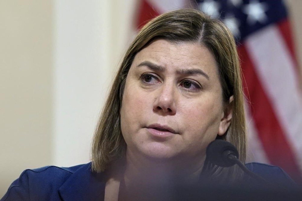 FILE - House Homeland Security Committee member Rep. Elissa Slotkin, D-Mich., asks a question during a House Homeland Security Committee hearing on