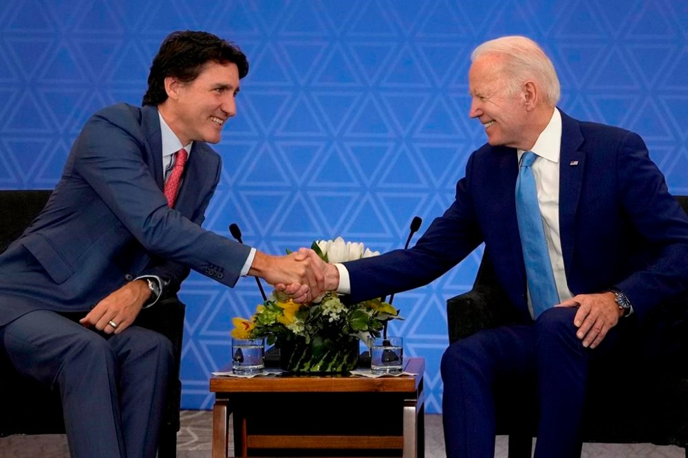 Prime Minister Justin Trudeau meets with U.S. President Joe Biden at the InterContinental Presidente Mexico City hotel in Mexico City, Tuesday, Jan. 10, 2023. There's palpable affection between the two leaders, and those who know say it's authentic. THE CANADIAN PRESS/Adrian Wyld