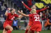 Canada remains unchanged at No. 6 in the latest FIFA women's rankings that see Cabo Verde and Saudi Arabia included for the first time. Canada forward Evelyne Viens (15) celebrates with Cloe Lacasse (20) after Viens scored a goal against Brazil during the SheBelieves Cup soccer match Sunday, Feb. 19, 2023, in Nashville, Tenn. THE CANADIAN PRESS /AP-Mark Zaleski