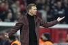 FILE - Bayern head coach Julian Nagelsmann reacts during his last German Bundesliga soccer match against Bayer Leverkusen in Leverkusen, Germany, Sunday, March 19, 2023. Bayern Munich might be about to change coaches for the final stretch of the season. The German champions were on the verge of firing Nagelsmann and replacing him with Thomas Tuchel, according to reports in Germany on Thursday. (AP Photo/Martin Meissner, File)