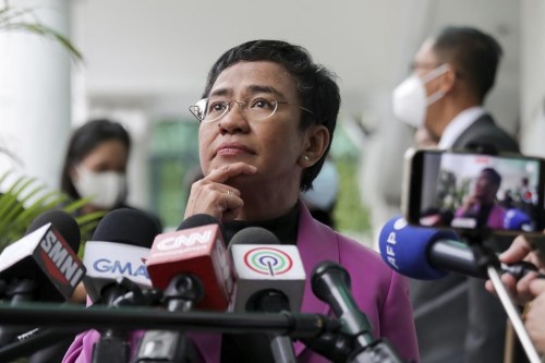 Maria Ressa's coverage of how online disinformation campaigns helped support an authoritarian regime in the Philippines led to her being awarded the Nobel Peace Prize in 2021. She's speaking at Hot Docs in Toronto about her work. Ressa speaks to the media after a court decision at the Court of Tax Appeals in Quezon City, Philippines Wednesday, Jan. 18, 2023. THE CANADIAN PRESS/AP - Basilio Sepe