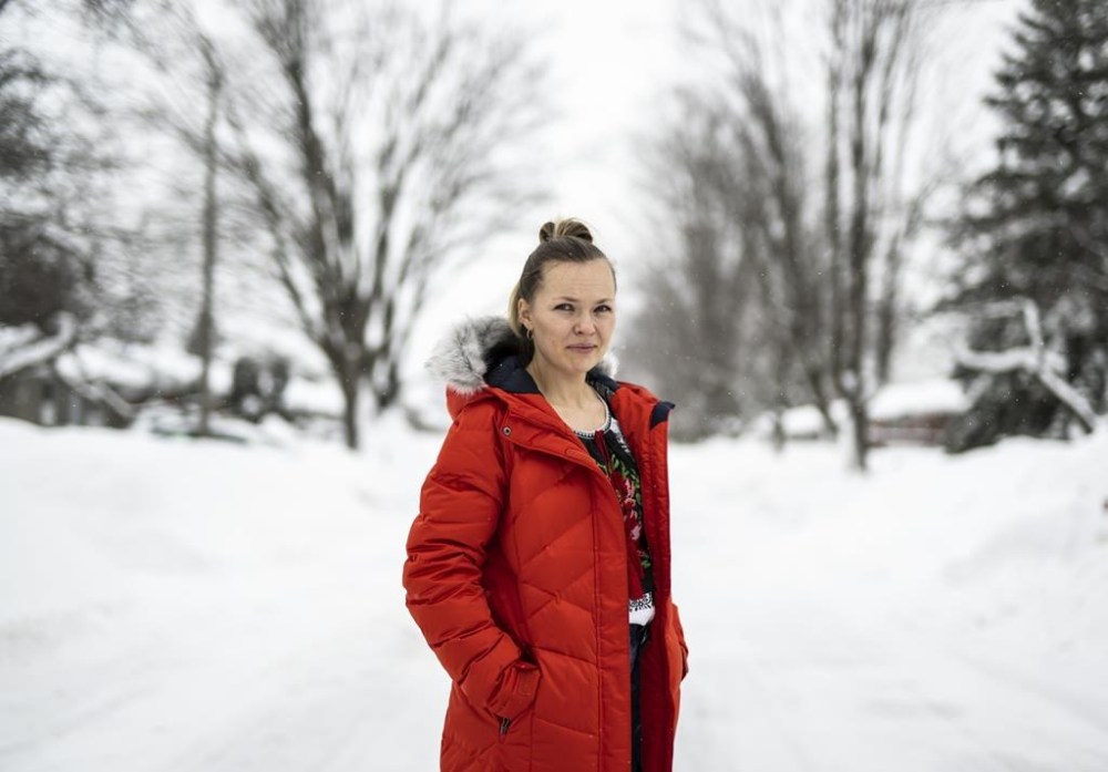 Oleksandra Verovkina is shown outside her home in Ottawa, on Monday, Jan. 30, 2023. THE CANADIAN PRESS/Justin Tang