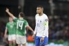 France's Kylian Mbappe looks on during the Euro 2024 group B qualifying soccer match between Ireland and France at the Aviva Stadium in Dublin, Ireland, Monday, March 27, 2023. (AP Photo/Peter Morrison)