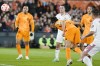 Netherlands' Nathan Ake scores his side's second goal during the Euro 2024 group B qualifying soccer match between the Netherlands and Gibraltar at De Kuip stadium in Rotterdam, Netherlands, Monday, March 27, 2023. (AP Photo/Peter Dejong)