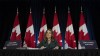 Deputy Prime Minister and Finance Minister Chrystia Freeland speaks during a news conference before delivering the Federal budget, Tuesday, March 28, 2023 in Ottawa. THE CANADIAN PRESS/Adrian Wyld