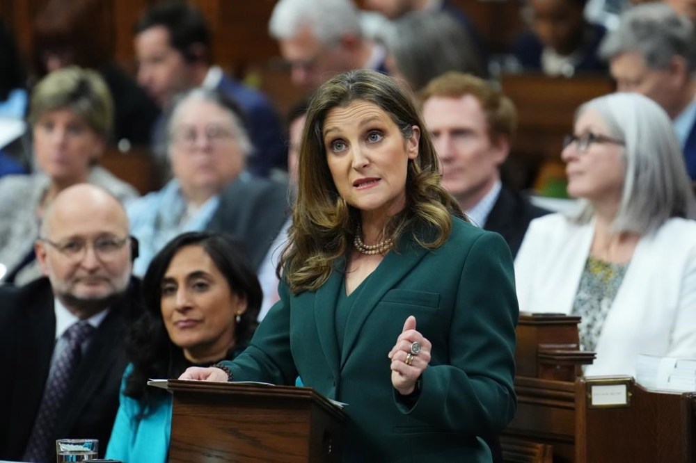 Deputy Prime Minister and Minister of Finance Chrystia Freeland delivers the federal budget in the House of Commons on Parliament Hill in Ottawa, Tuesday, March 28, 2023. THE CANADIAN PRESS/Sean Kilpatrick
