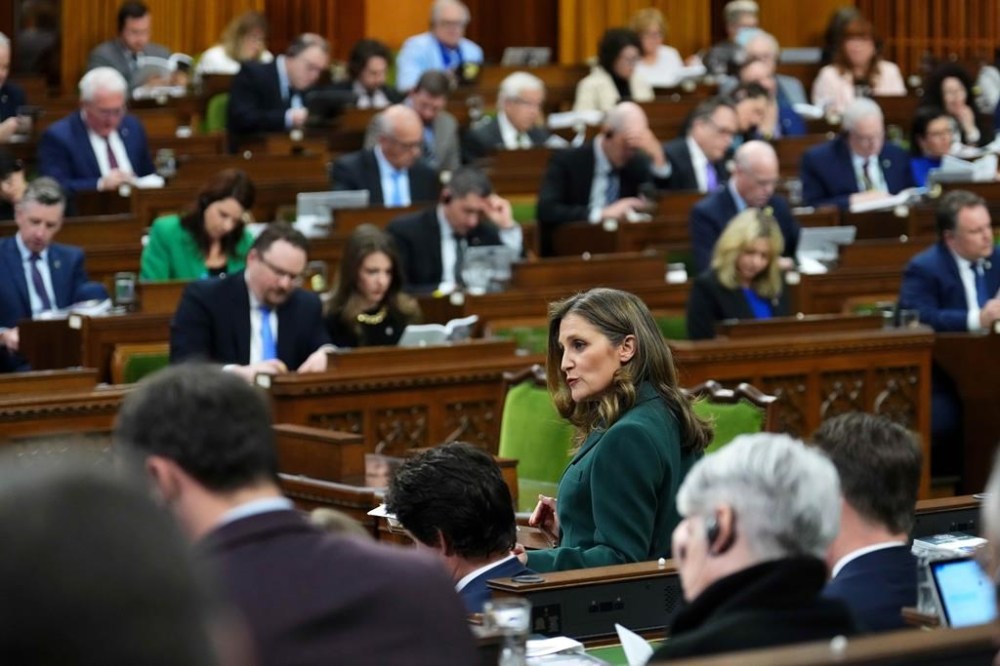 Deputy Prime Minister and Minister of Finance Chrystia Freeland delivers the federal budget in the House of Commons on Parliament Hill in Ottawa, Tuesday, March 28, 2023. THE CANADIAN PRESS/Sean Kilpatrick