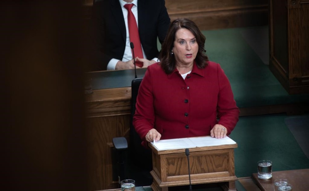 Siobhan Coady, deputy premier and minister of finance for Newfoundland and Labrador, delivers the 2023 provincial budget in the House of Assembly, in St John's, Thursday, March 23, 2023. Climate scientists across the country say there is no such thing as