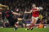 Arsenal's Caitlin Foord shoots during their Women's Champions League quarter final second leg soccer match against Bayern Munich at the Emirates Stadium, London, Wednesday, March 29, 2023. (Mike Egerton/PA via AP)