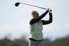 Marina Alex tees off at the ninth hole during the first round of LPGA's DIO Implant LA Open golf tournament on Thursday, March 30, 2023, in Palos Verdes Estates, Calif. (AP Photo/Ashley Landis)