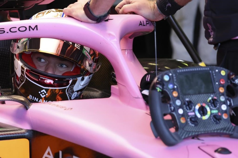 Alpine driver Pierre Gasly of France sits in his car during a practice session ahead of the Australian Formula One Grand Prix at Albert Park in Melbourne, Saturday, April 1, 2023. (AP Photo/Asanka Brendon Ratnayake)
