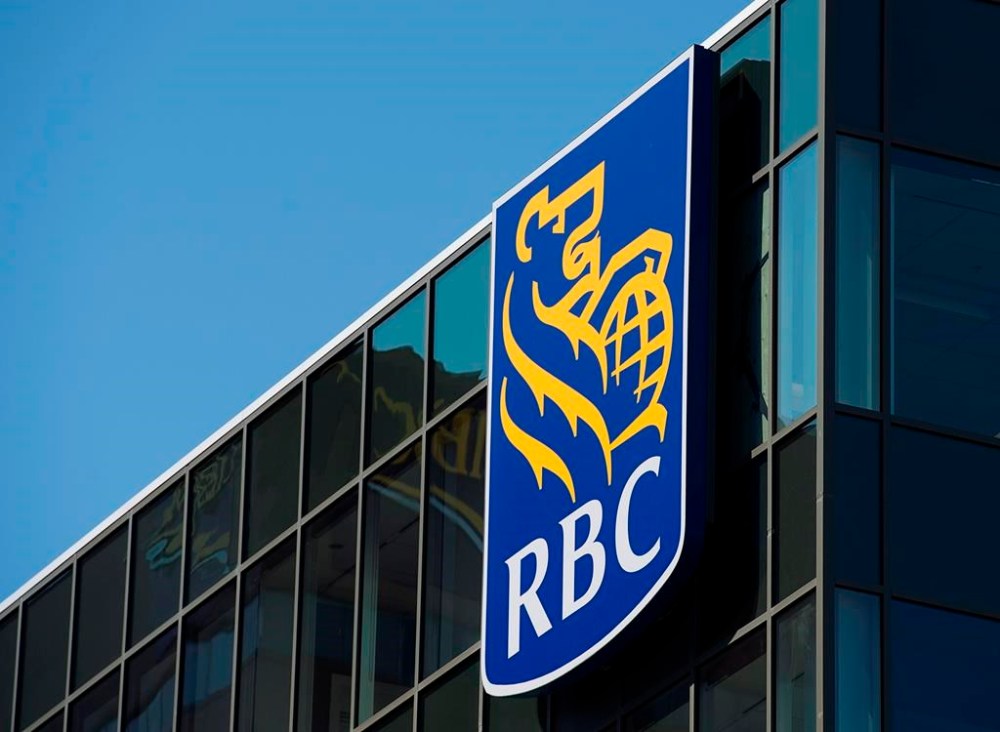 The Royal Bank of Canada logo is seen in Halifax on Tuesday, April 2, 2019. Protestors in major cities across Canada are demonstrating against the Royal Bank of Canada for funding fossil fuel projects. THE CANADIAN PRESS/Andrew Vaughan