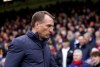 Leicester City manager Brendan Rodgers enters the pitch ahead of the Premier League match between Crystal Palace and Leicester City at Selhurst Park, London, Saturday April 1, 2023. (Steven Paston/PA via AP)