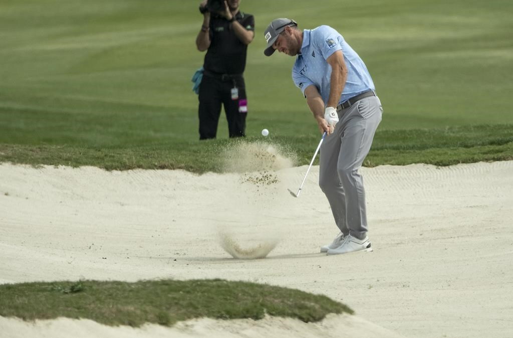 Corey Conners of Canada hits out of a fairway bunker on the 14th hole during the second round of the Valero Texas Open golf tournament, on Friday, March 31, 2023, in San Antonio. THE CANADIAN PRESS/AP-Rodolfo Gonzalez