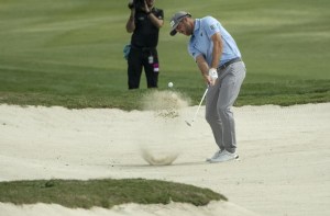 Corey Conners of Canada hits out of a fairway bunker on the 14th hole during the second round of the Valero Texas Open golf tournament, on Friday, March 31, 2023, in San Antonio. THE CANADIAN PRESS/AP-Rodolfo Gonzalez
