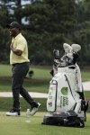 Harold Varner III walks on the practice green during a practice for the Masters golf tournament at Augusta National Golf Club, Monday, April 3, 2023, in Augusta, Ga. (AP Photo/Charlie Riedel)