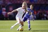 Canada defender Shelina Zadorsky controls the ball in front of Japan midfielder Yui Hasegawa (14) during the first half in a SheBelieves Cup soccer match Wednesday, Feb. 22, 2023, in Frisco, Texas. Zadorsky, who last played for Canada at the SheBelieves Cup in February, has detailed a list of medical problems she has been dealing with in recent months. THE CANADIAN PRESS/AP/LM Otero