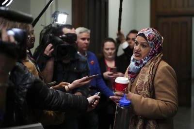 Liberal member of Parliament Salma Zahid arrives at a caucus meeting on Parliament Hill in Ottawa on Wednesday, Feb. 1, 2023. THE CANADIAN PRESS/Sean Kilpatrick