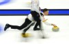 Canada skip Brad Gushue delivers as they take on the Czech Republic at the Men's World Curling Championship in Ottawa on Tuesday, April 4, 2023.&nbsp;Gushue defeated South Korea's Byeongjin Jeong 9-4 at the world men's curling championship on Wednesday morning. THE CANADIAN PRESS/Sean Kilpatrick