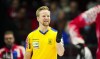 Sweden skip Niklas Edin reacts to a shot as they take on Japan at the Men's World Curling Championship in Ottawa on Tuesday, April 4, 2023. THE CANADIAN PRESS/Sean Kilpatrick