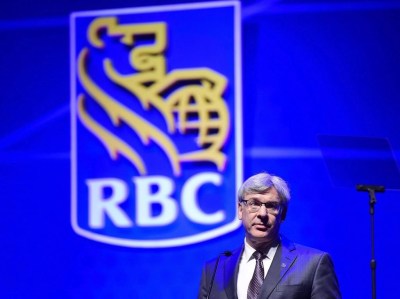 Royal Bank president David McKay speaks at the Royal Bank of Canada annual meeting in Toronto on April 6, 2017.&nbsp;McKay defended the bank's climate plan at its annual shareholder meeting Wednesday as numerous attendees criticized it for not doing enough.&nbsp;THE CANADIAN PRESS/Frank Gunn