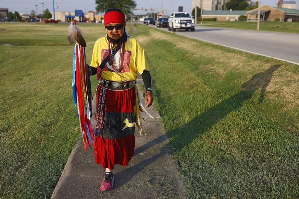 FILE - Seraphine Warren walks on her