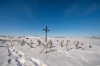 A memorial on the roadside where the deadly Humboldt Broncos bus crash took place is shown on Highway 35 near Armley, Sask., on Saturday, March 18, 2023. The city of Humboldt, Sask., along with members of the Broncos families, have organized a tribute service for people who wish to pay their respects for those who died in the crash five years ago. THE CANADIAN PRESS/Liam Richards