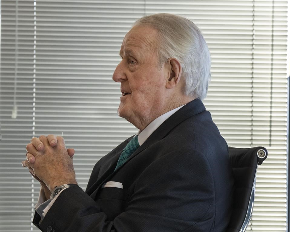 Former prime minister Brian Mulroney speaks during an interview in Montreal, Tuesday, October 25, 2022. THE CANADIAN PRESS/Ryan Remiorz