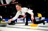 Canada skip Brad Gushue delivers a throw as they take on Germany at the Men's World Curling Championship in Ottawa, on Thursday, April 6, 2023. THE CANADIAN PRESS/Justin Tang