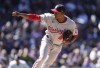 Washington Nationals starting pitcher Josiah Gray works against the Colorado Rockies in the third inning of a baseball game Thursday, April 6, 2023, in Denver. (AP Photo/David Zalubowski)