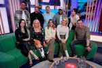 FILE - Presenters Jermaine Jenas, back left, and Alex Jones, back right, with from left, Tina Barrett, Paul Cattermole, Hannah Spearritt, Jon Lee, Rachel Stevens, Bradley McIntosh and Jo O'Meara, of S Club 7 and actor Neil McDermott during filming for The One Show in London, Feb. 13, 2023. Cattermole, a member of early-2000s British pop group S Club 7, has died at the age of 46, it was announced Friday, April 7. The news comes just weeks after the band announced a reunion tour. (Jonathan Brady/PA via AP, file)