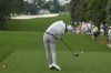 Sam Bennett hits his tee shot on the 18th hole during the second round of the Masters golf tournament at Augusta National Golf Club on Friday, April 7, 2023, in Augusta, Ga. (AP Photo/Charlie Riedel)