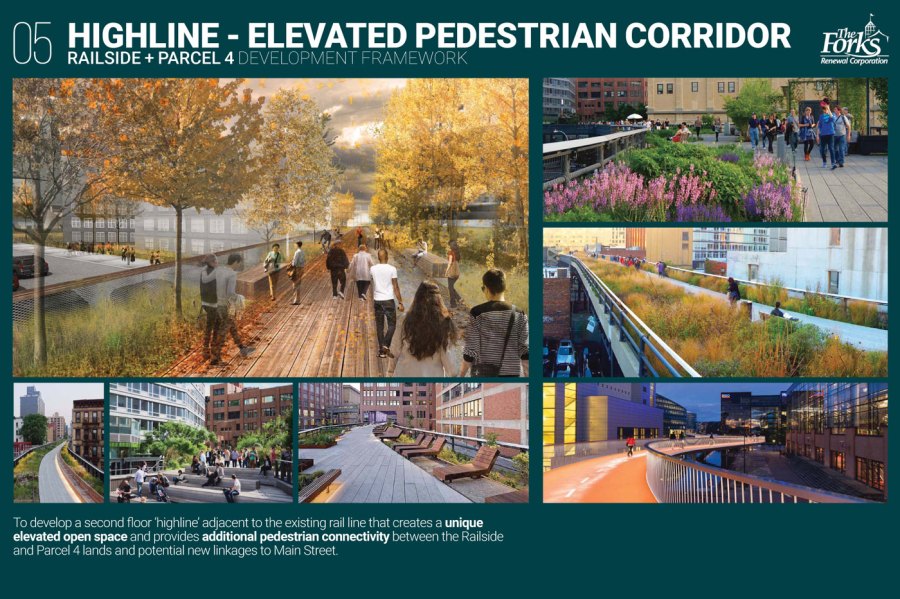 The Forks' vision for railside and Parcel 4 land.