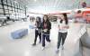 RUTH BONNEVILLE / WINNIPEG FREE PRESS
                                St. John’s High School students Catelyne Melliza (left) Danielle Gatiwan and Althea Mayol take part in a scavenger hunt during Discovery Days at the Royal Aviation Museum of Western Canada.