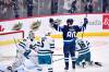 FRED GREENSLADE / THE CANADIAN PRESS
                                Winnipeg Jets’ Pierre-Luc Dubois (80) celebrates his goal against San Jose Sharks goaltender James Reimer (47) during first period NHL action in Winnipeg.