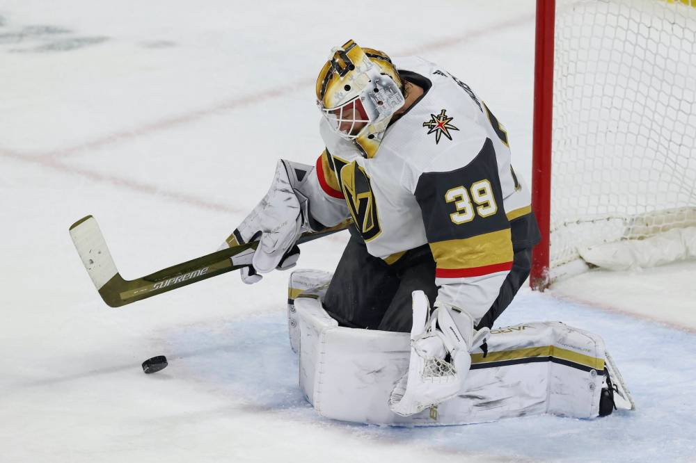 Stacy Bengs / The Associated Press files
                                Laurent Brossoit’s fine play down the stretch has earned him the start in Game 1 against his former team, the Winnipeg Jets.