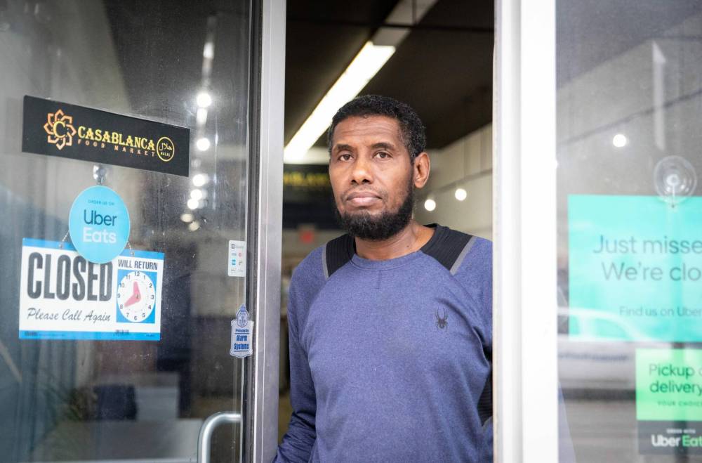 JESSICA LEE / WINNIPEG FREE PRESS
Chihab Adin, owner of Casablanca Food Market, a butcher shop, deli and grocery store at B-129 Marion Street.